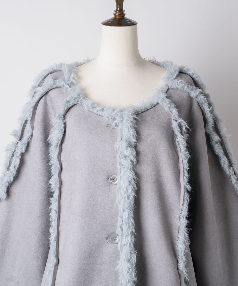 【予約10%OFF】【J1U by LA BELLE ETUDE】ノーカラームートンライクボンディングコート