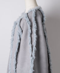 【予約10%OFF】【J1U by LA BELLE ETUDE】ノーカラームートンライクボンディングコート