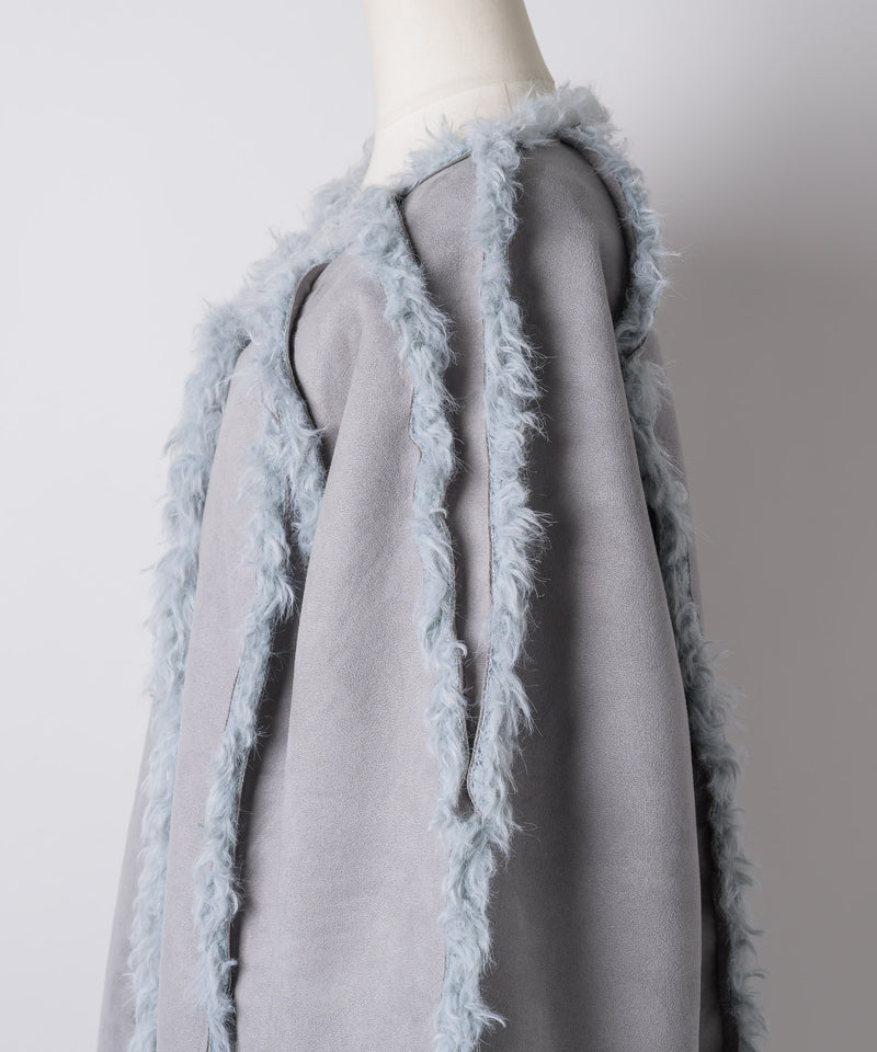 【予約10%OFF】【J1U by LA BELLE ETUDE】ノーカラームートンライクボンディングコート