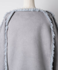 【予約10%OFF】【J1U by LA BELLE ETUDE】ノーカラームートンライクボンディングコート