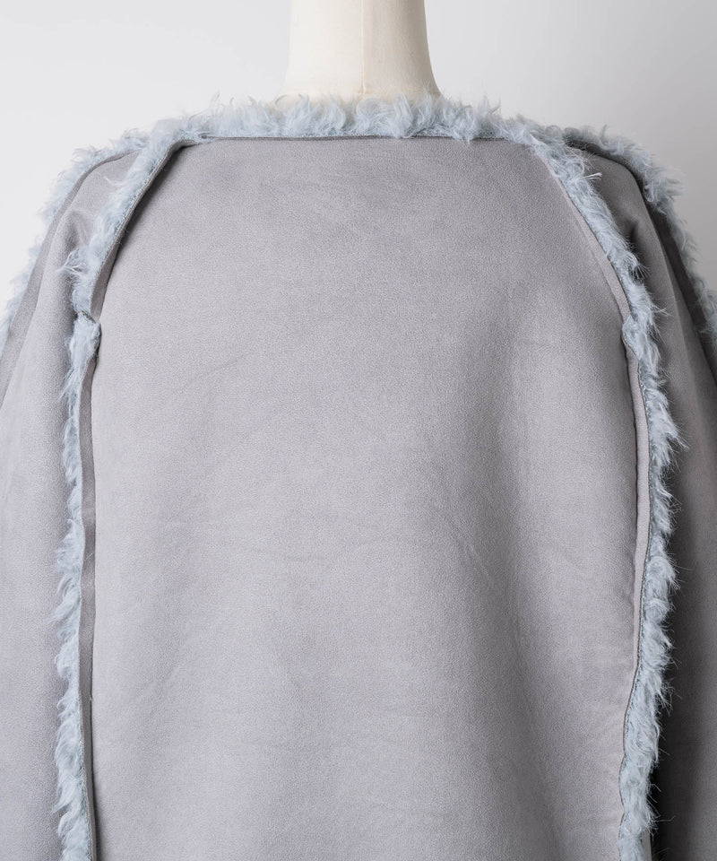 【予約10%OFF】【J1U by LA BELLE ETUDE】ノーカラームートンライクボンディングコート
