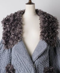 【予約10%OFF】【TEN by LA BELLE ETUDE】ニッティングパターン×ファーニットライダースジャコット