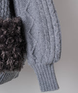 【予約10%OFF】【TEN by LA BELLE ETUDE】ニッティングパターン×ファーニットライダースジャコット