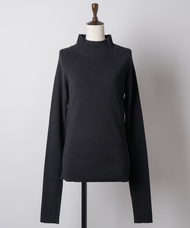 【予約10%OFF】ハイネックリブ長袖ニット