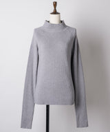 【予約10%OFF】ハイネックリブ長袖ニット