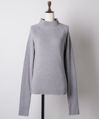 【予約10%OFF】ハイネックリブ長袖ニット