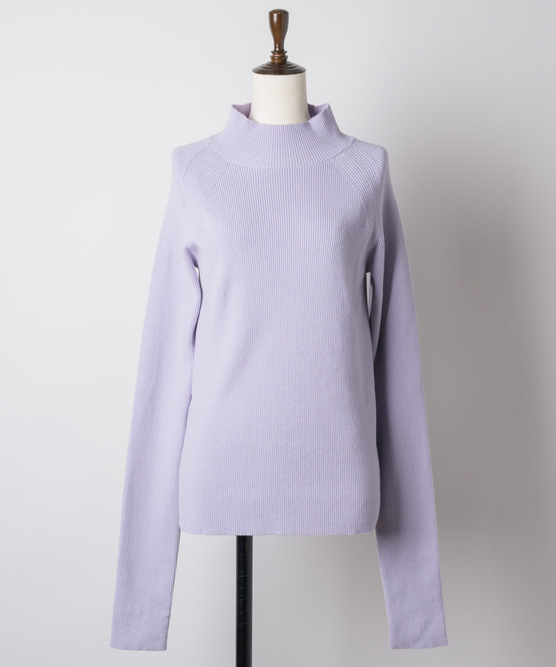 【予約10%OFF】ハイネックリブ長袖ニット