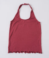 【GIUNON】hem mellow holter neck tops / ヘムメロウホルターネック
