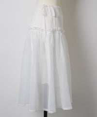 【GIUNON】2way frill sheer skirt / 2wayフリルシアースカート