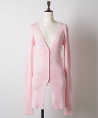 【一部カラー予約】バックスリットリブカーディガン