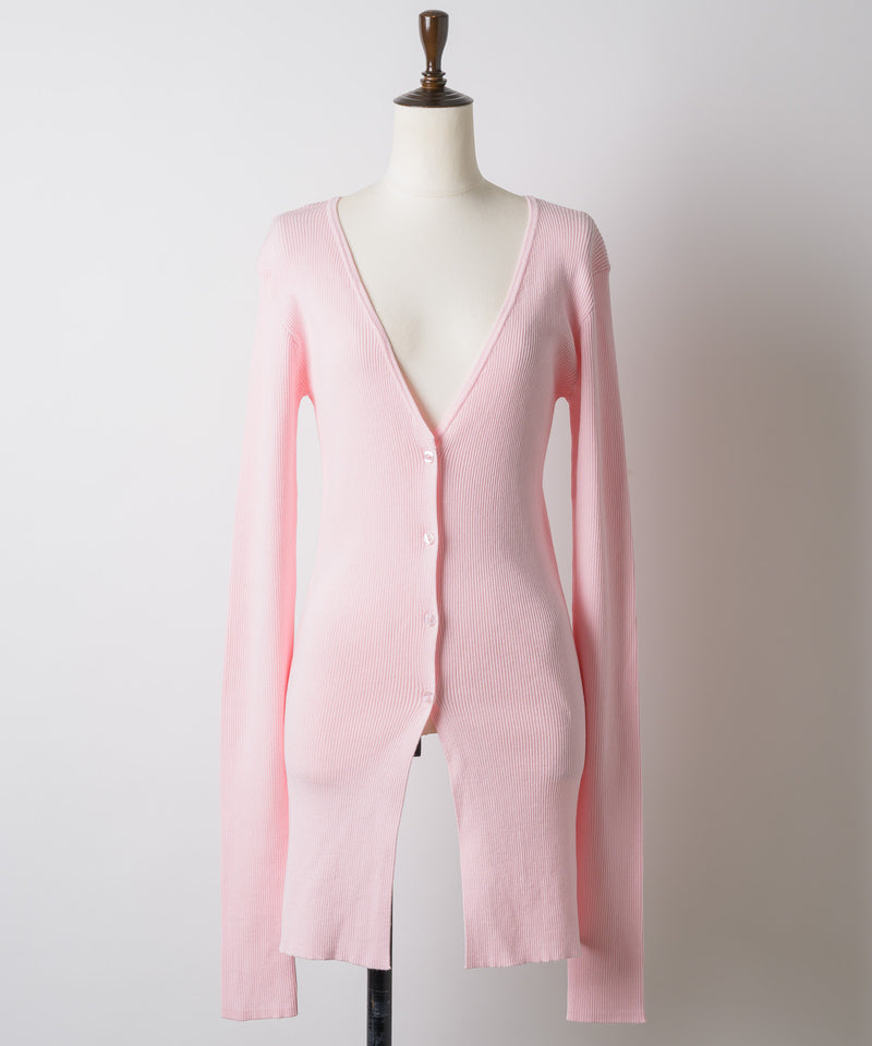 【一部カラー予約】バックスリットリブカーディガン