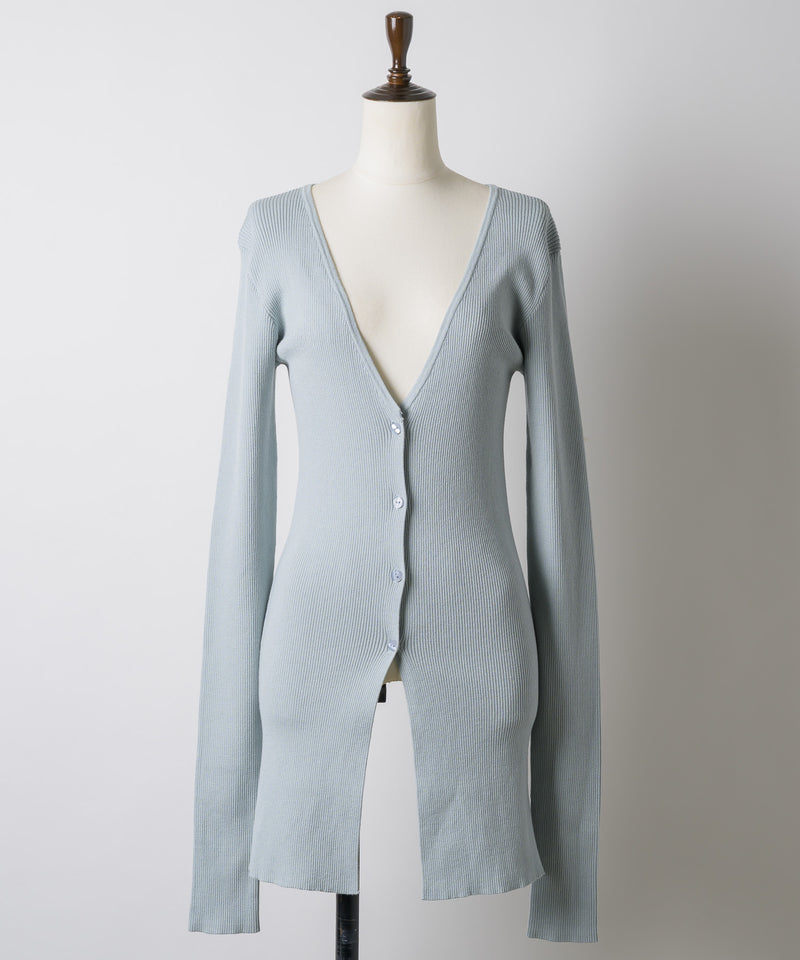【一部カラー予約】バックスリットリブカーディガン