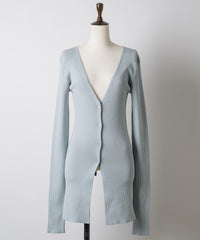 【一部カラー予約】バックスリットリブカーディガン