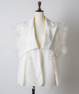 【予約10%OFF】【J1U by LA BELE ETUDE】2WAYボリュームギャザーチュールノースリーブジャケット