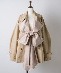 【予約開始待ち】カーブスリーブボウタイリボンショートトレンチ