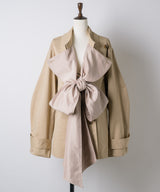 【予約開始待ち】カーブスリーブボウタイリボンショートトレンチ