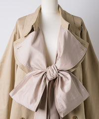 【予約開始待ち】カーブスリーブボウタイリボンショートトレンチ