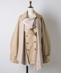 【予約開始待ち】カーブスリーブボウタイリボンショートトレンチ