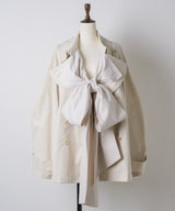 【予約開始待ち】カーブスリーブボウタイリボンショートトレンチ