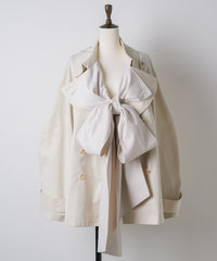 【予約開始待ち】カーブスリーブボウタイリボンショートトレンチ
