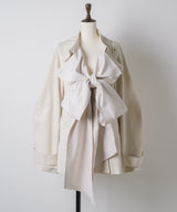 【予約開始待ち】カーブスリーブボウタイリボンショートトレンチ