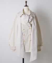 【予約開始待ち】カーブスリーブボウタイリボンショートトレンチ