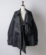 【予約開始待ち】カーブスリーブボウタイリボンショートトレンチ