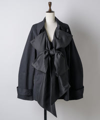 【予約開始待ち】カーブスリーブボウタイリボンショートトレンチ