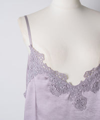 【予約開始待ち】レースモチーフマットサテンキャミ