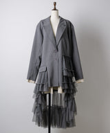 【予約開始待ち】アシンメトリーチュールドッキングテーラードJK