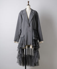 【予約開始待ち】アシンメトリーチュールドッキングテーラードJK