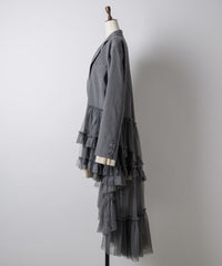 【予約開始待ち】アシンメトリーチュールドッキングテーラードJK