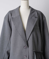 【予約開始待ち】アシンメトリーチュールドッキングテーラードJK