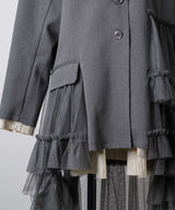 【予約開始待ち】アシンメトリーチュールドッキングテーラードJK