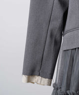 【予約開始待ち】アシンメトリーチュールドッキングテーラードJK