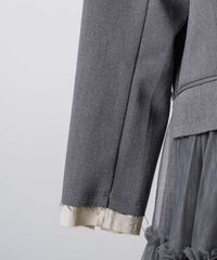 【予約開始待ち】アシンメトリーチュールドッキングテーラードJK