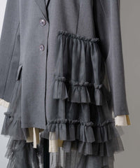 【予約開始待ち】アシンメトリーチュールドッキングテーラードJK