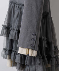 【予約開始待ち】アシンメトリーチュールドッキングテーラードJK