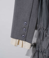 【予約開始待ち】アシンメトリーチュールドッキングテーラードJK