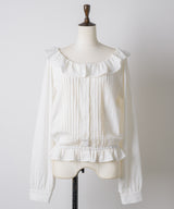 【GIUNON】pintuck frill collar blouse / ピンタックフリルカラーブラウス