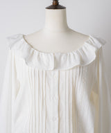 【GIUNON】pintuck frill collar blouse / ピンタックフリルカラーブラウス