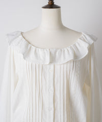 【GIUNON】pintuck frill collar blouse / ピンタックフリルカラーブラウス