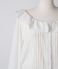 【GIUNON】pintuck frill collar blouse / ピンタックフリルカラーブラウス