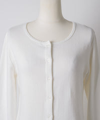 【GIUNON】eyelet scallop soft cardigan / アイレットスカラップソフトカーディガン