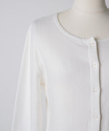 【GIUNON】eyelet scallop soft cardigan / アイレットスカラップソフトカーディガン