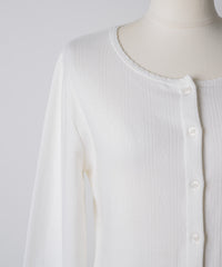 【GIUNON】eyelet scallop soft cardigan / アイレットスカラップソフトカーディガン