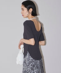 【yae】Short sleeve 2way Uneckribtops / ショートスリーブ2wayUネックリブトップス