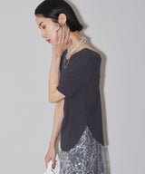 【yae】Short sleeve 2way Uneckribtops / ショートスリーブ2wayUネックリブトップス