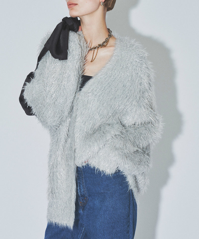 【yae】2way glitter feather knit cordigan/2wayグリッターフェザーニットカーディガン