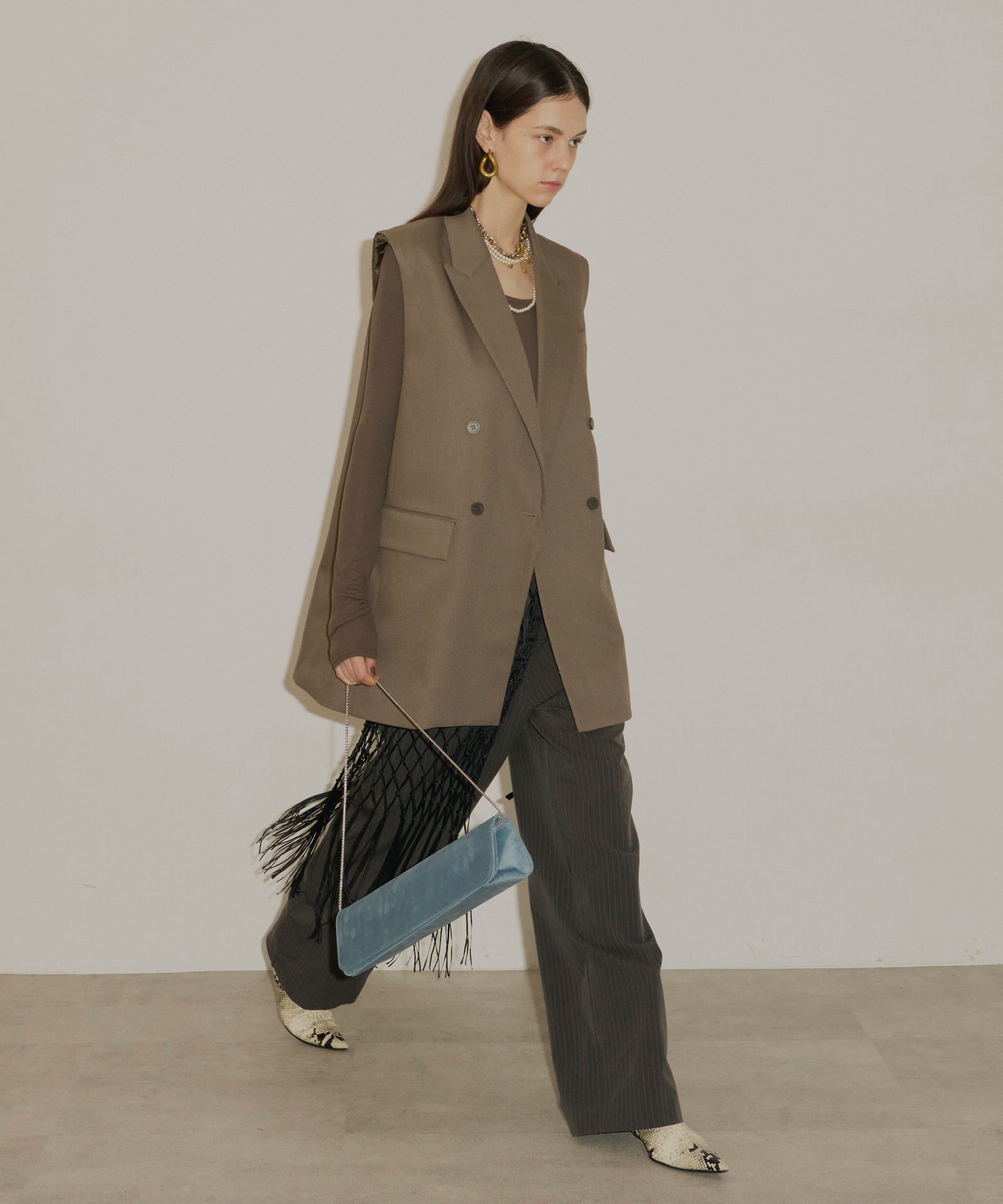 Super long sleeve 2way U-neck top/ スーパーロングスリーブ